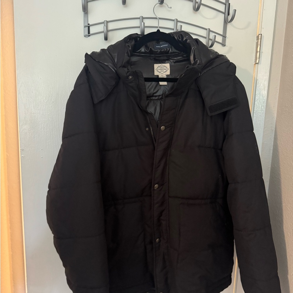 St. John's Bay Black Puffer Jacket with Hood